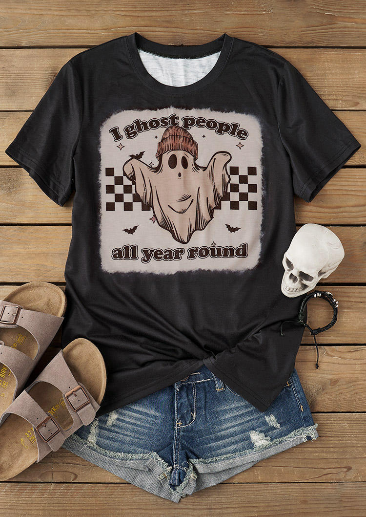 

T-shirts Tees Halloween I Ghost People All Year Round T-Shirt Tee - Dark Grey in Gray. Size: L,M,,XL