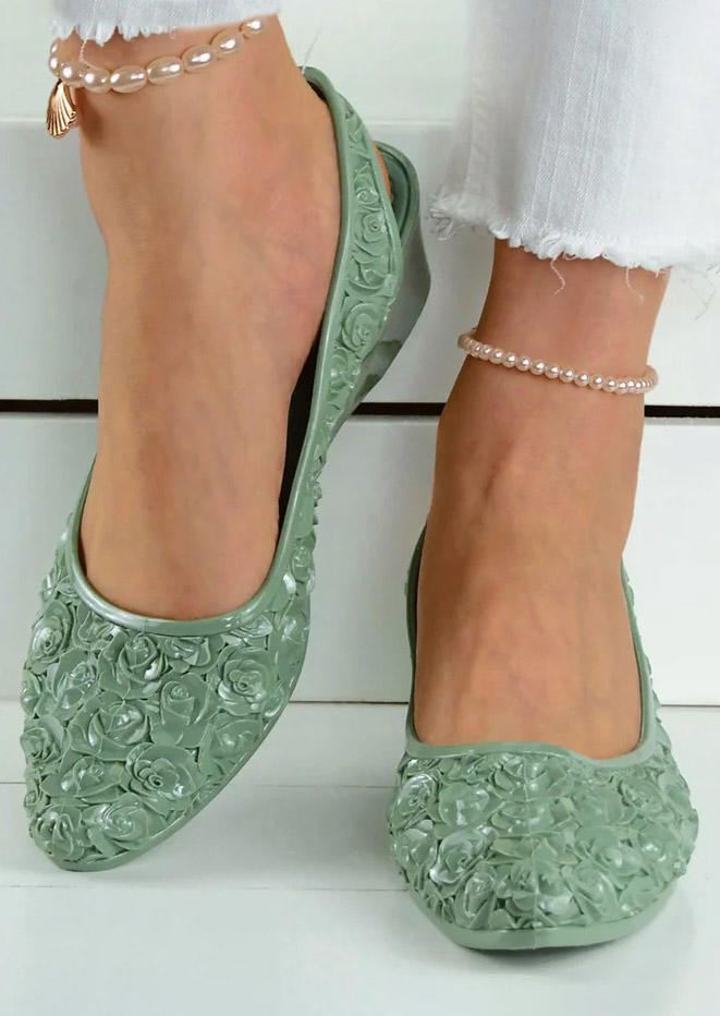 

Sandals Floral Hollow Out Wedge Sandals in Green. Size: ,38