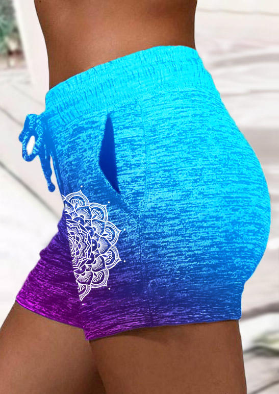 

Shorts Floral Gradient Pocket Drawstring Shorts in Multicolor. Size: L,M,,XL