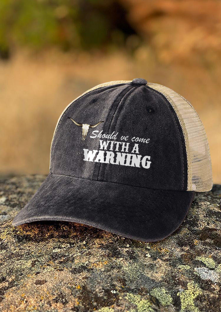 

Hats Should've Come With A Warning Steer Skull Baseball Cap in Black. Size