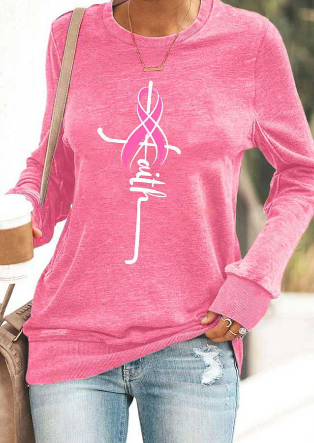 

Sweatshirts Faith Breast Cancer Awareness Sweatshirt in Pink. Size: L,M,,XL