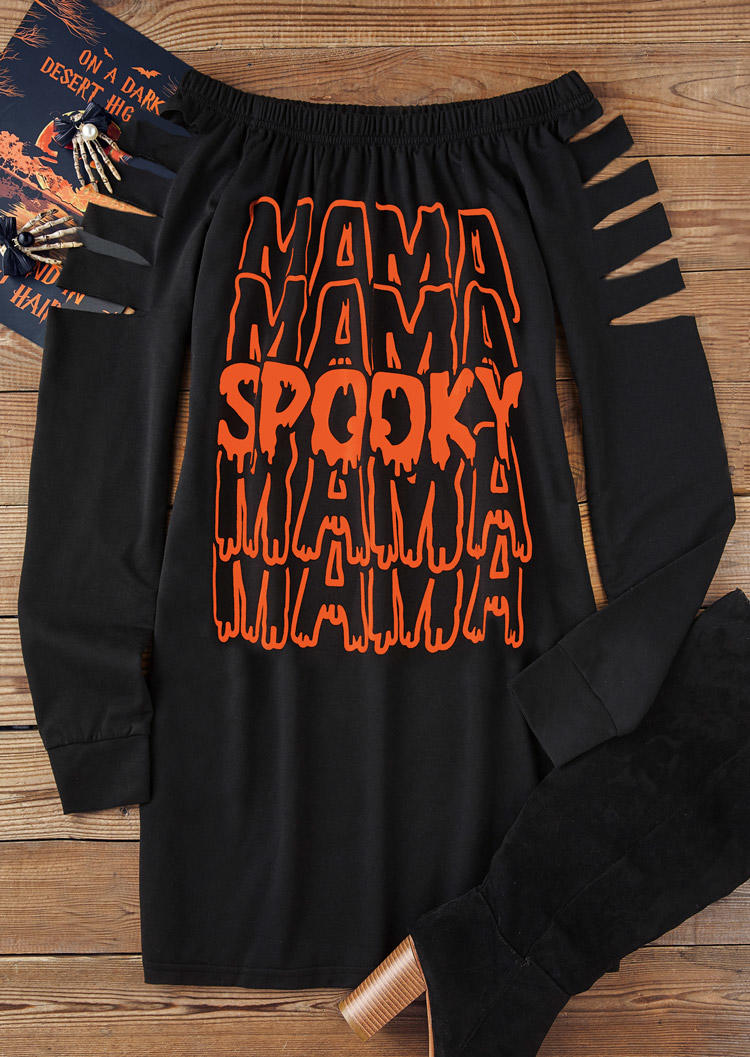 

Sweatshirt Dresses Halloween Spooky Mama Sweatshirt Dress in Black. Size: L,M,,XL
