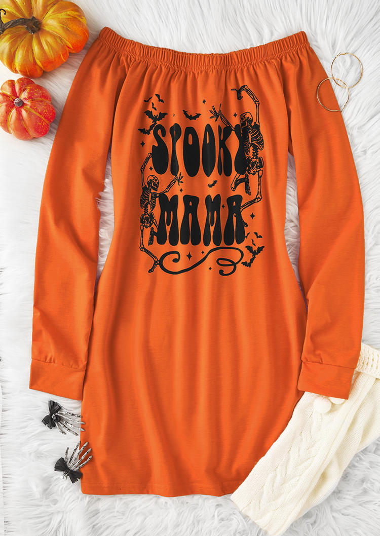 

Sweatshirt Dresses Halloween Spooky Mama Sweatshirt Dress in Orange. Size: L,M,,XL