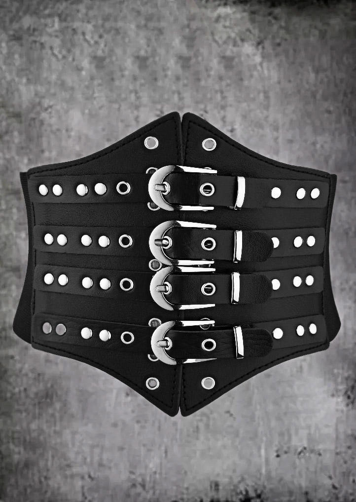 Buckle Snap Button Wide Waistband Corset Belt