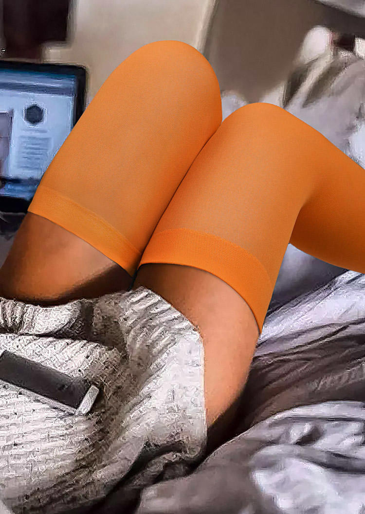 

Knee-High Socks Soft Stretchy Comfortable Thigh-High Socks in Orange. Size