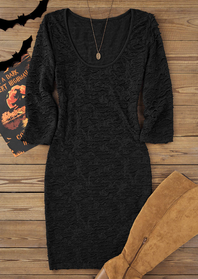 

Bodycon Dresses Halloween See-Through Hole Bodycon Dress in Black. Size: L,M,,XL