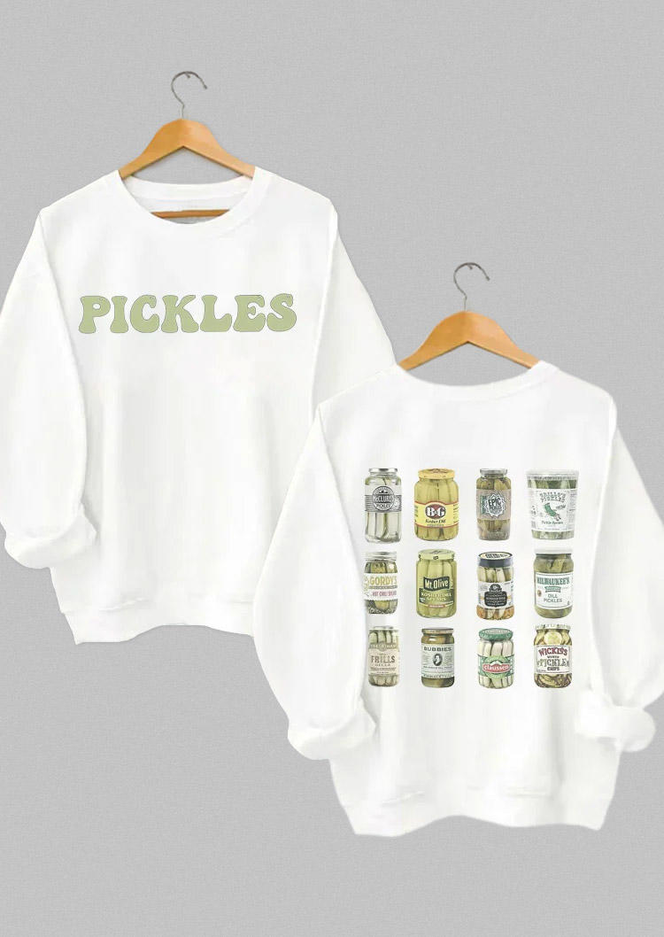 

Sweatshirts Canned Pickles Pullover Sweatshirt in White. Size: L,M,,XL