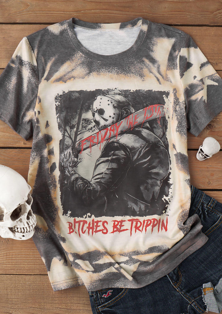 

T-shirts Tees Halloween Horror Movie Character T-Shirt Tee - Dark Grey in Gray. Size