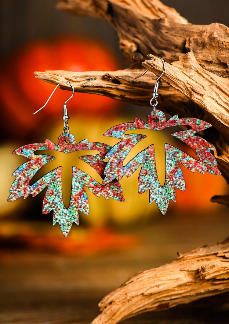 Maple Leaf Hollow Out Hook Earrings