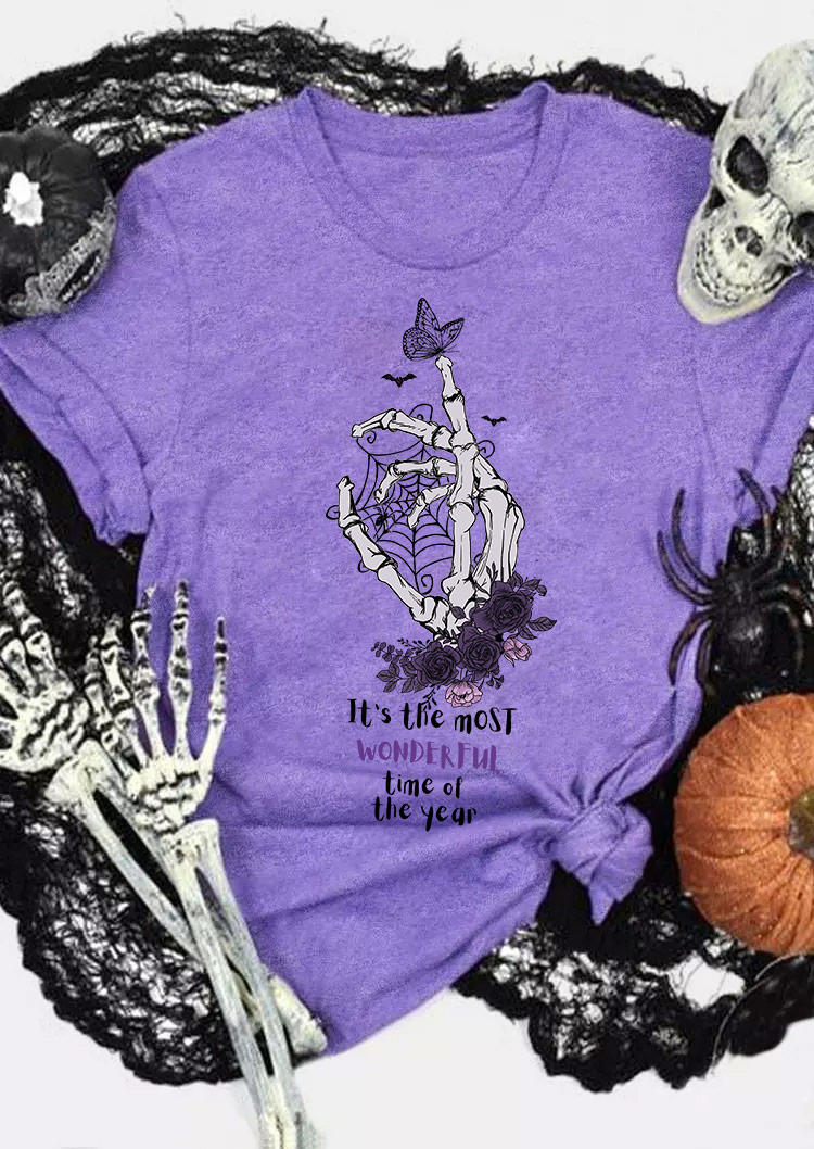 

T-shirts Tees Halloween It' The Most Wonderful Time Of The Year T-Shirt Tee in Purple. Size: L,M,,XL