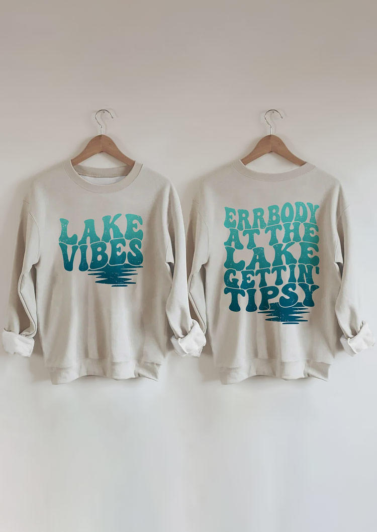 

Sweatshirts Lake Vibes Errbody At The Lake Gettin' Tipsy Sweatshirt - Light Grey in Gray. Size: L,M,,XL