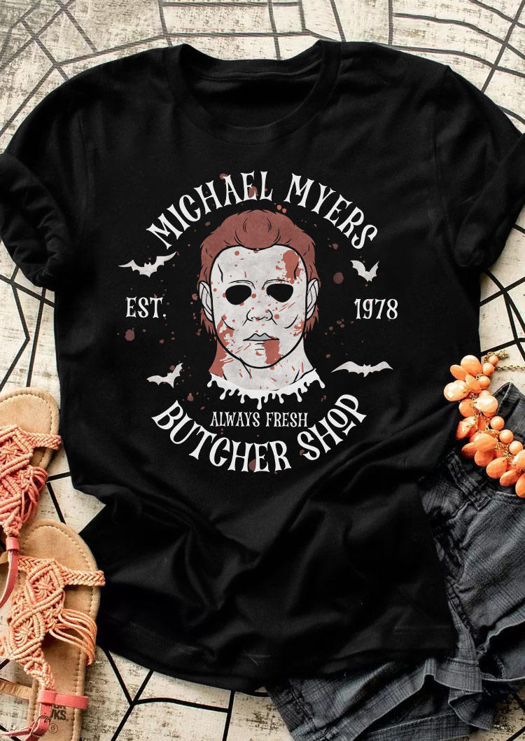 

T-shirts Tees Halloween Horror Movie T-Shirt Tee in Black. Size