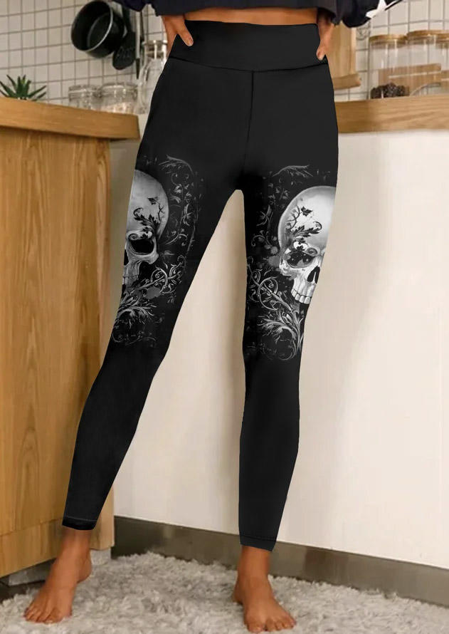 

Leggings Halloween Skull Leggings in Black. Size