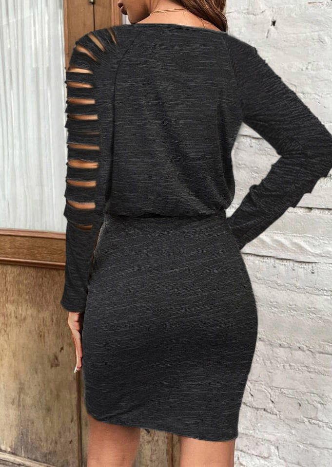 

Bodycon Dresses Drawstring Cut Out V-Neck Bodycon Dress - Dark Grey in Gray. Size: L,M,,XL