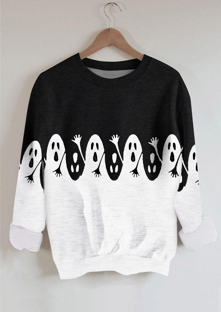 

Sweatshirts Halloween Ghost Color Block Sweatshirt in Black. Size: L,M,,XL
