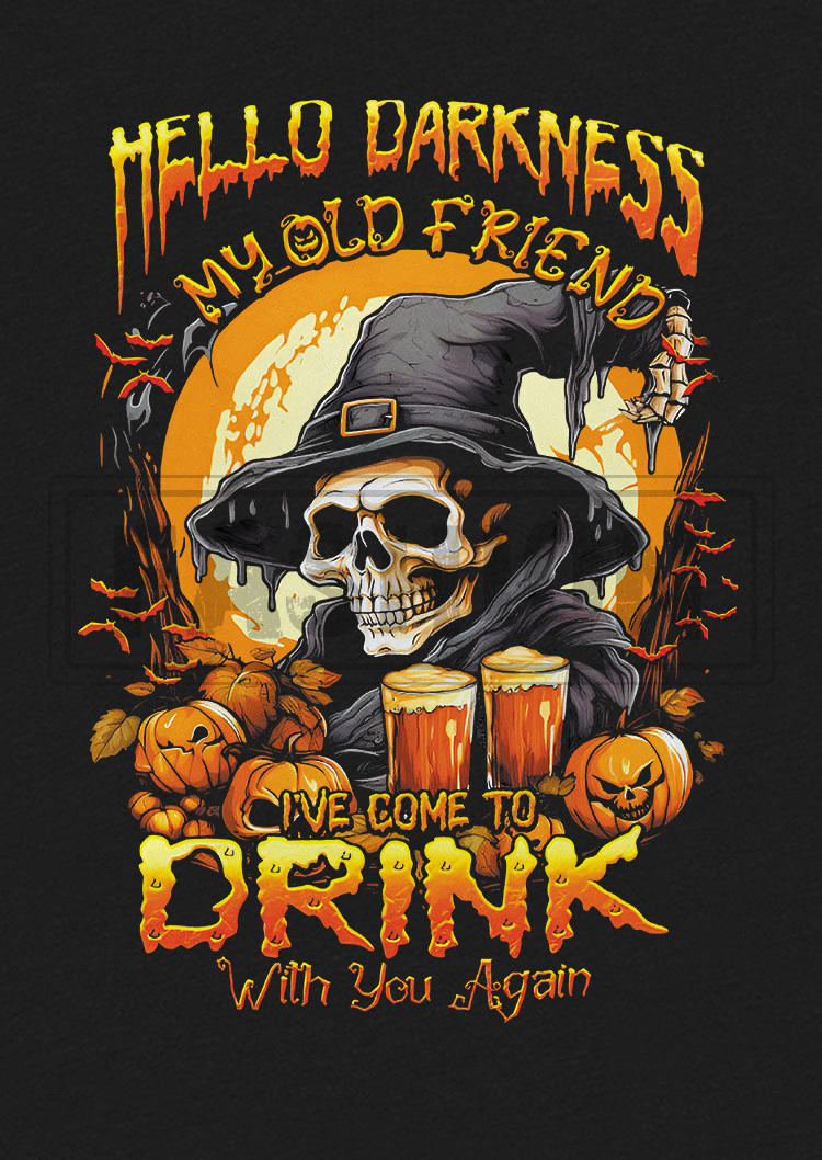 Halloween Hello Darkness My Old Friend T-Shirt Tee - Black