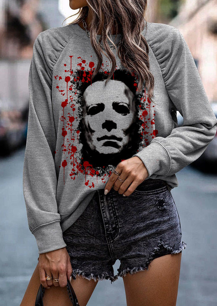 

Sweatshirts Halloween Horror Movie Character Sweatshirt in Gray. Size: L,M,,XL