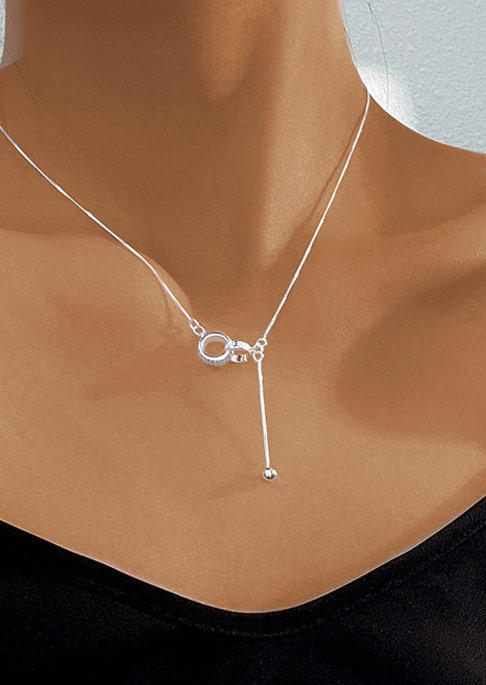 

Necklaces Rhinestone Alloy Pendant Necklace in Silver. Size