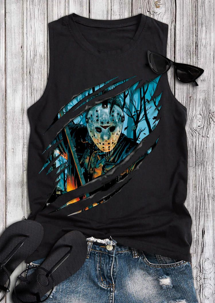 

Tank Tops Halloween Horror Movie Character Tank Top in Black. Size