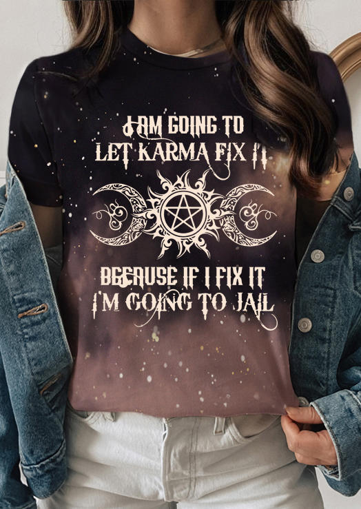 

T-shirts Tees I Am Going To Let Karma Fix It Starry Sky T-Shirt Tee in Multicolor. Size: ,XL