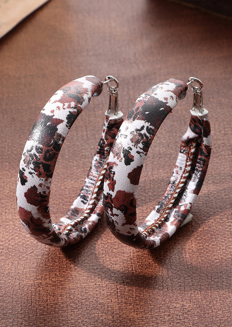 

Earrings Cow Leopard PU Leather Earrings in Multicolor. Size
