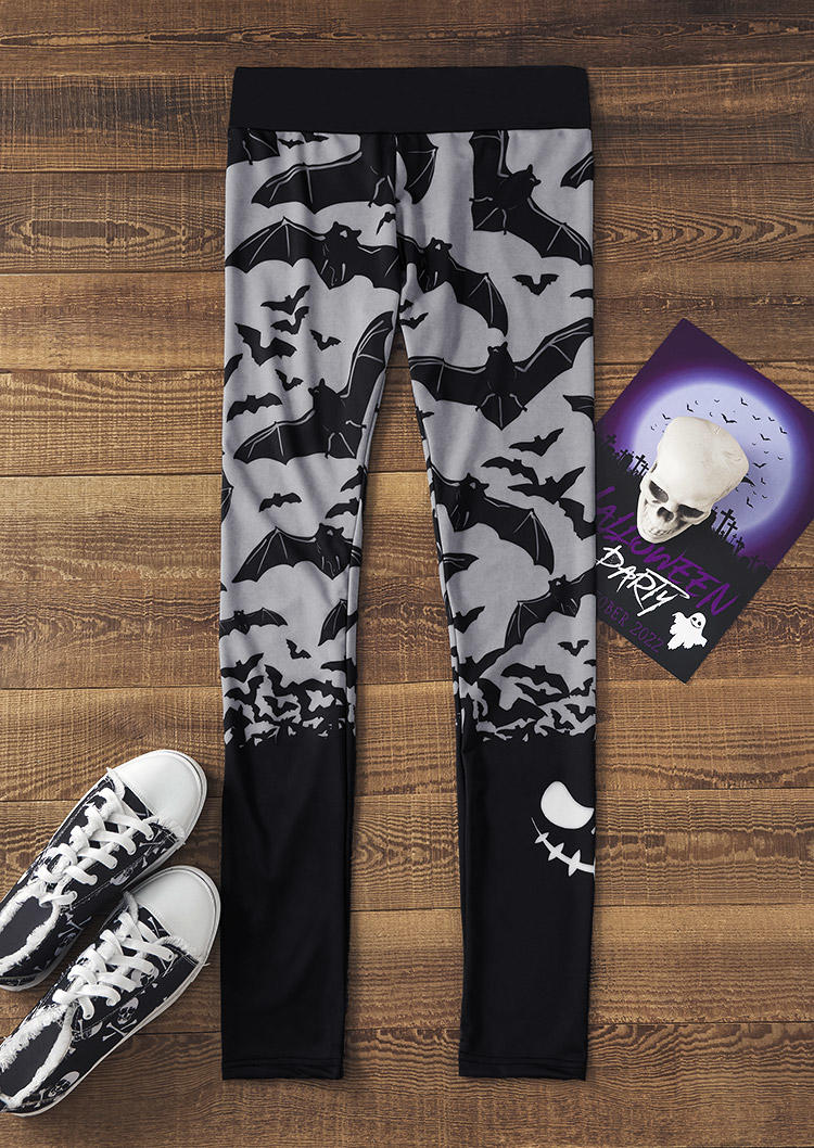 

Leggings Halloween Bat Skinny Leggings in Black. Size