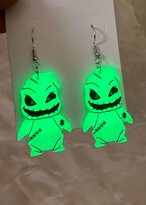 

Earrings Halloween Luminous Devil Acrylic Earrings in Green. Size