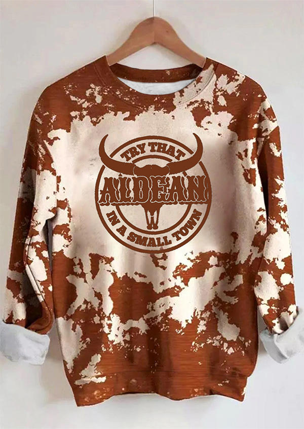 

Sweatshirts Steer Skull Bleached Sweatshirt in Brown. Size: L,M,,XL