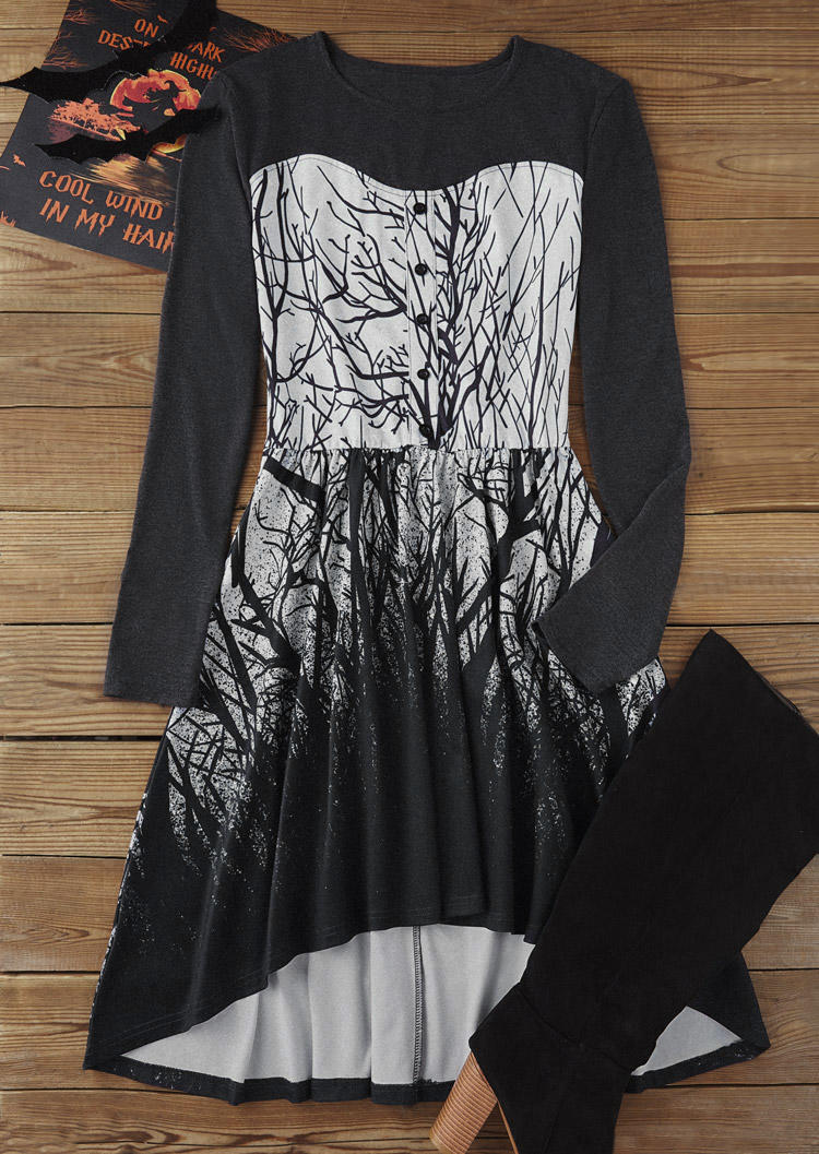 

Mini Dresses Halloween Forest High Low Hem Mini Dress in Black. Size: L,M,,XL