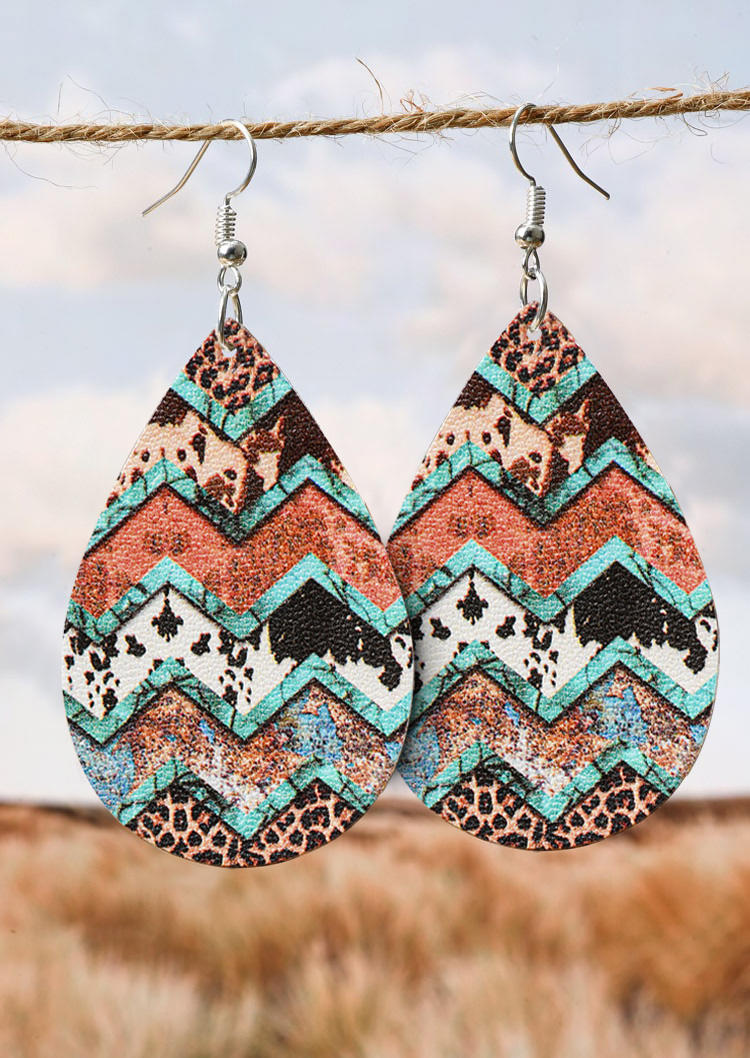 

Earrings Cow Leopard Water Drop Earrings in Multicolor. Size