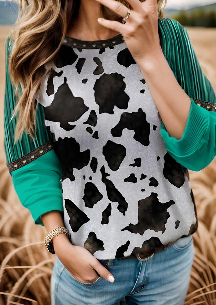 

Sweatshirts Western Cow Abstract Graphic Sweatshirt in Multicolor. Size: L,M,,XL