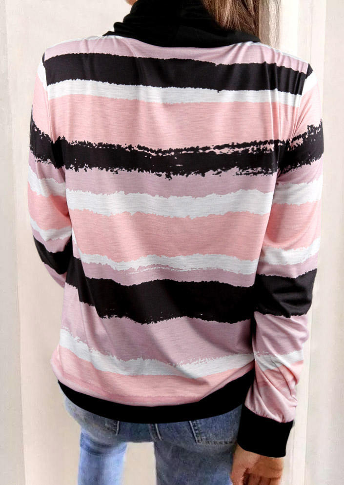 

Sweatshirts Striped Color Block Drawstring Sweatshirt in Multicolor. Size