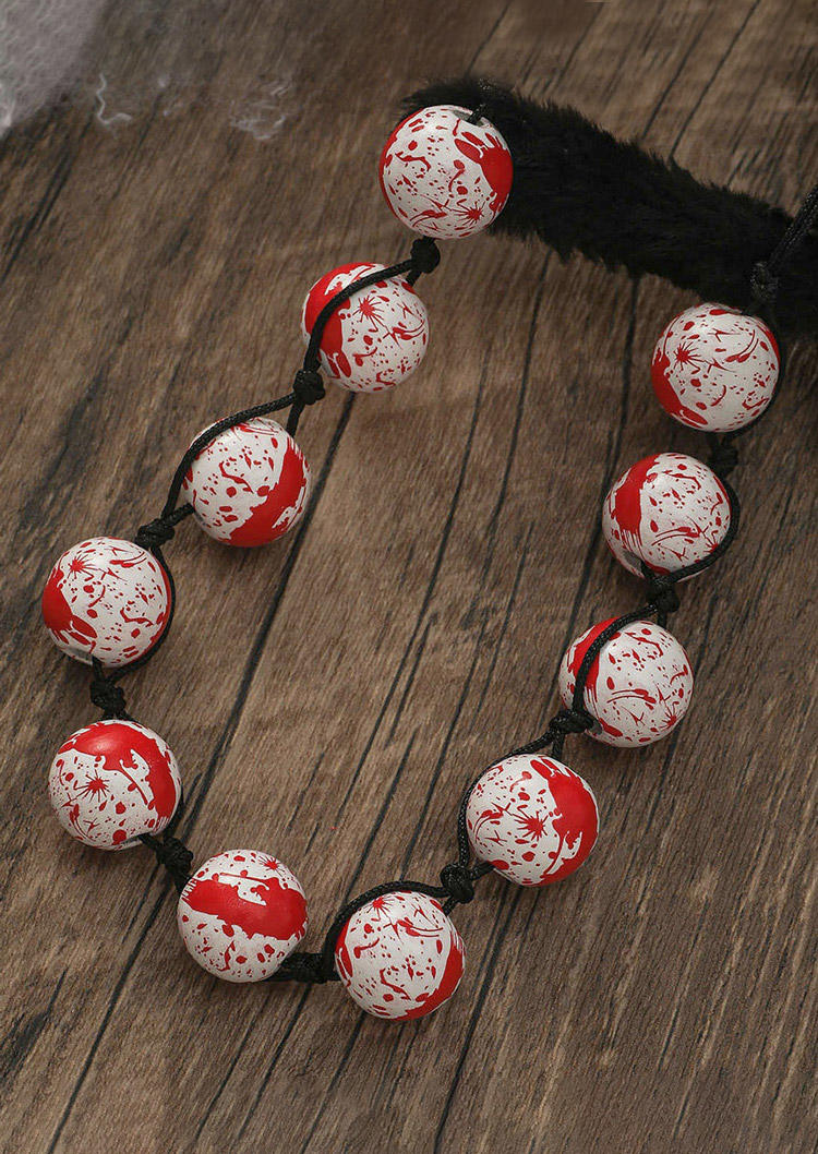 

Necklaces Halloween Pumpkin Splatter Wooden Beading Necklace in Multicolor,Orange. Size