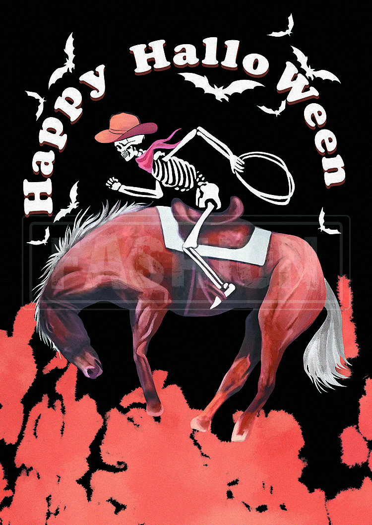 Happy Halloween Skeleton Horse Bat Hoodie