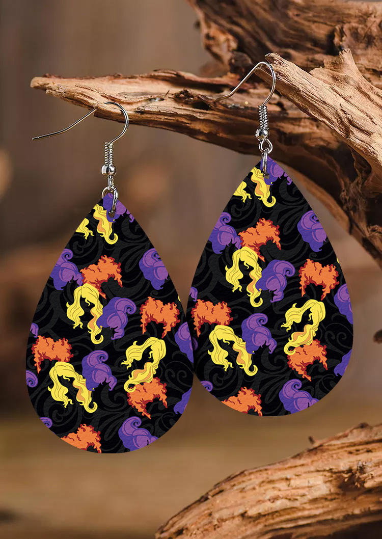 

Earrings Halloween Witch Sisters Water Drop Earrings in Multicolor. Size