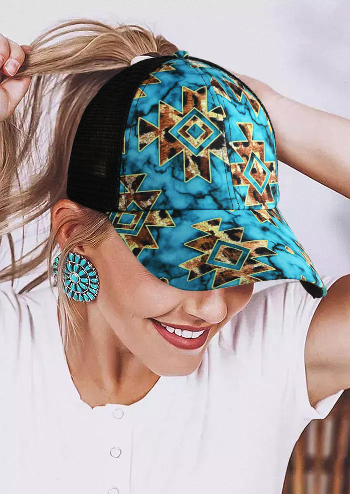

Hats Aztec Geometric Hollow Out Baseball Cap in Multicolor. Size