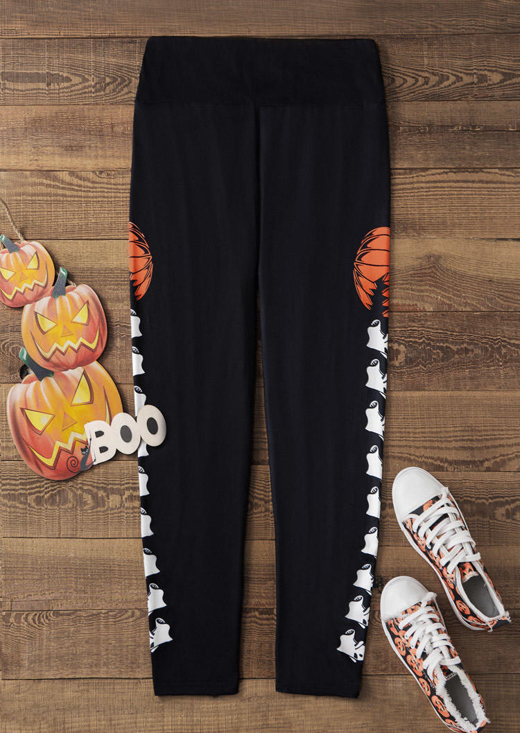 

Leggings Halloween Pumpkin Face Skinny Leggings in Black. Size: L,M,,XL