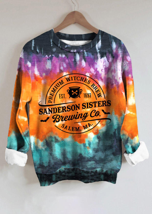 

Sweatshirts Halloween Premium Witches Brew Tie Dye Bat Sweatshirt in Multicolor. Size: L,M,,XL