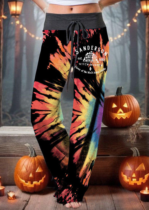 Halloween Home Of The Black Flame Candle Tie Dye Wide Leg Pants