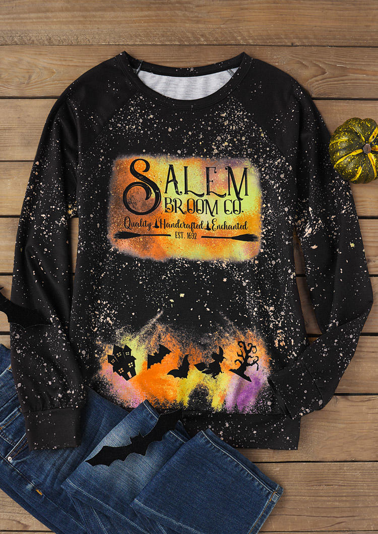 

Sweatshirts Halloween Salem Bat Witch Glitter Sweatshirt in Multicolor. Size: L,M,,XL