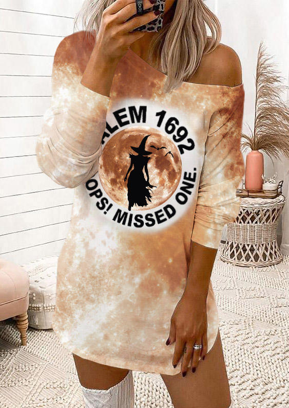 

Sweatshirt Dresses Halloween Salem 1692 Oops Missed One Witch Moon Silhouette Bat Tie Dye Sweatshirt Dress in Multicolor. Size: L,M,,XL