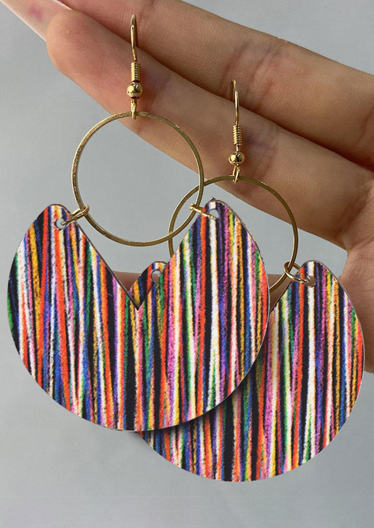 Aztec Geometric Serape Striped Hollow Out Earrings