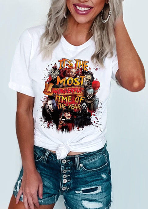 

T-shirts Tees Halloween It's The Most Wonderful Time Of The Year T-Shirt Tee in White. Size