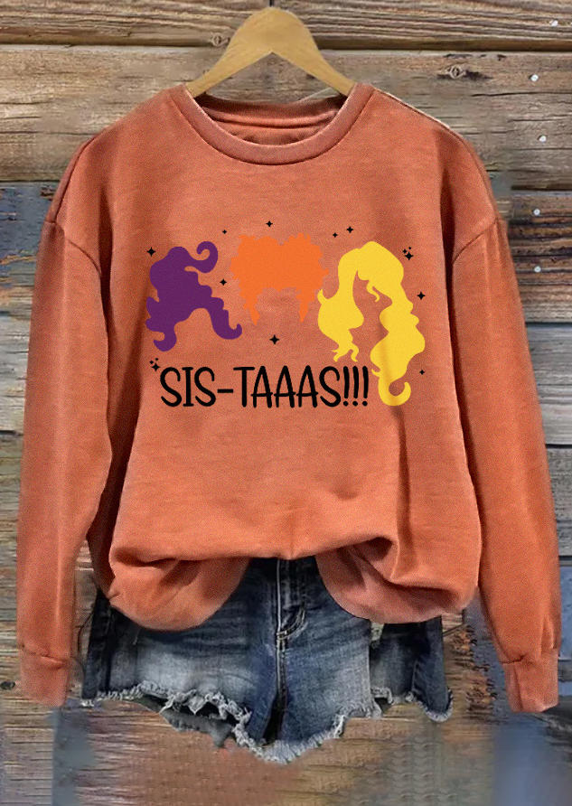 

Sweatshirts Halloween Sis-Taaas Witch Sweatshirt in Orange. Size: L,M
