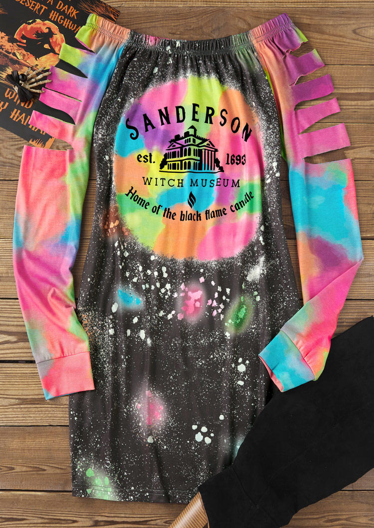 

Sweatshirts Halloween Home Of The Black Flame Candle Tie Dye Sweatshirt Dress in Multicolor. Size: L,M,,XL