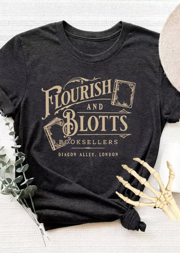 

T-shirts Tees Halloween Flourish And Blotts Bookseller Diagon Alley London T-Shirt Tee - Dark Grey in Gray. Size: L,M,,XL