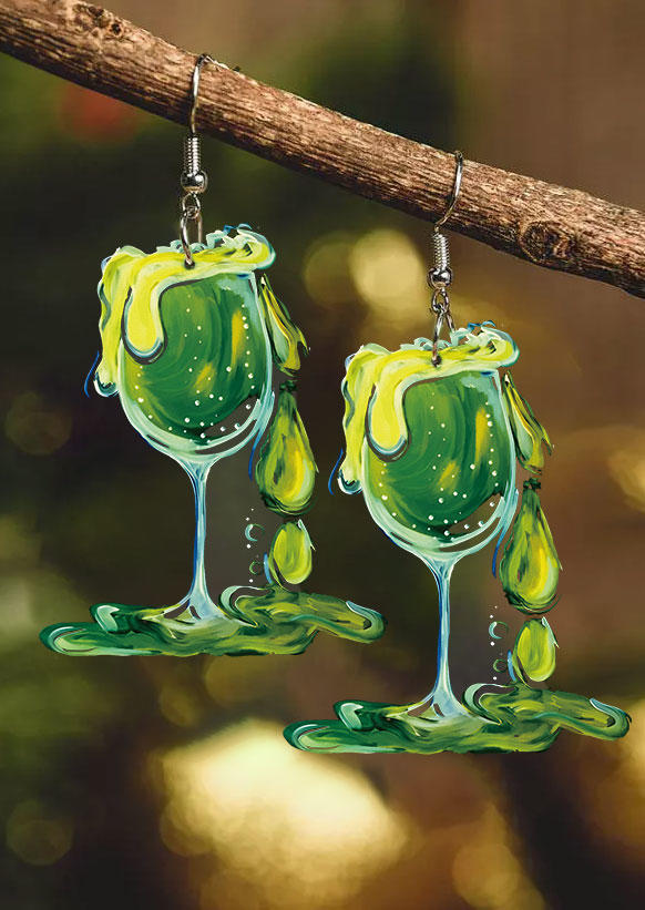 

Earrings Halloween Happy Hour Wine Glass Gradient Earrings in Multicolor. Size