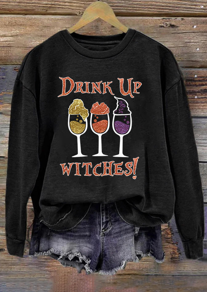 

Sweatshirts Halloween Drink Up Witches Sweatshirt in Black. Size: L,M,,XL