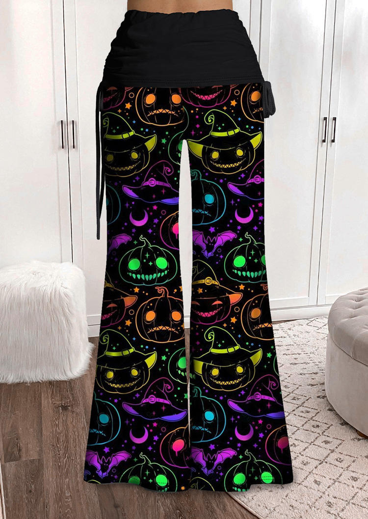 

Pants Halloween Pumpkin Face Flare Pants in Black. Size: L,M,,XL