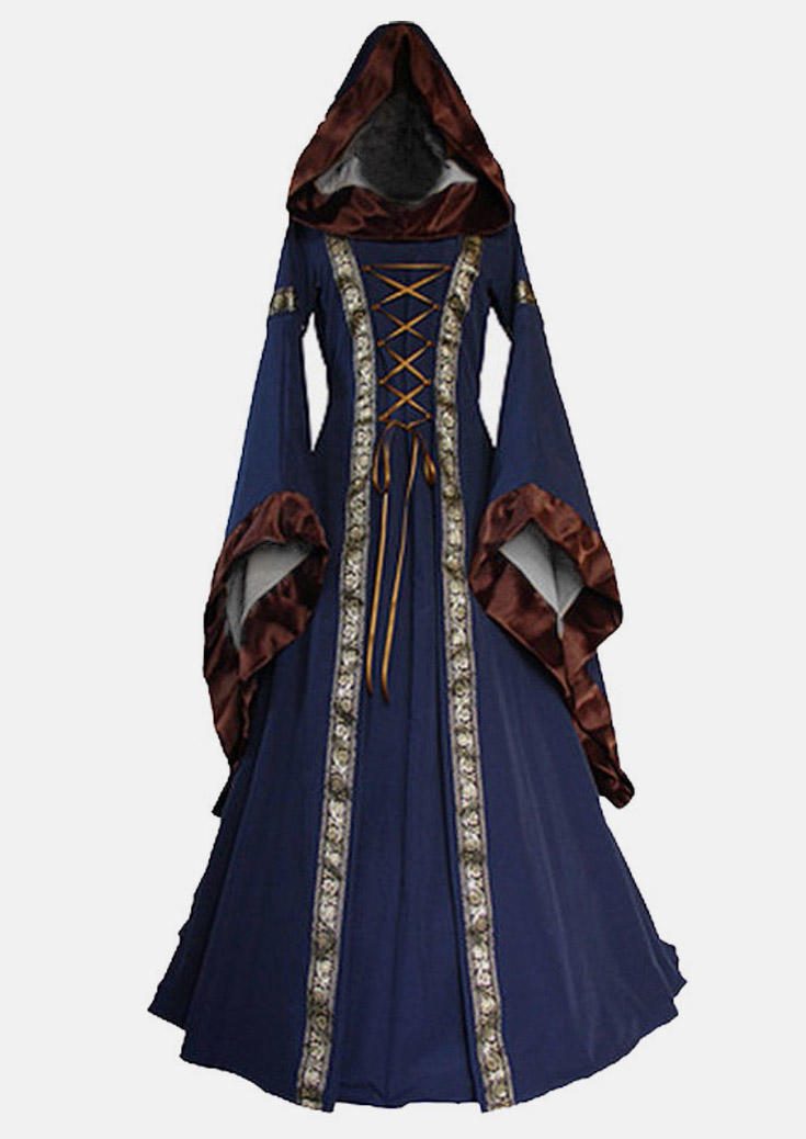 

Maxi Dresses Halloween Lace Up Victorian Costume Maxi Dress in Multicolor. Size: L,M,,XL